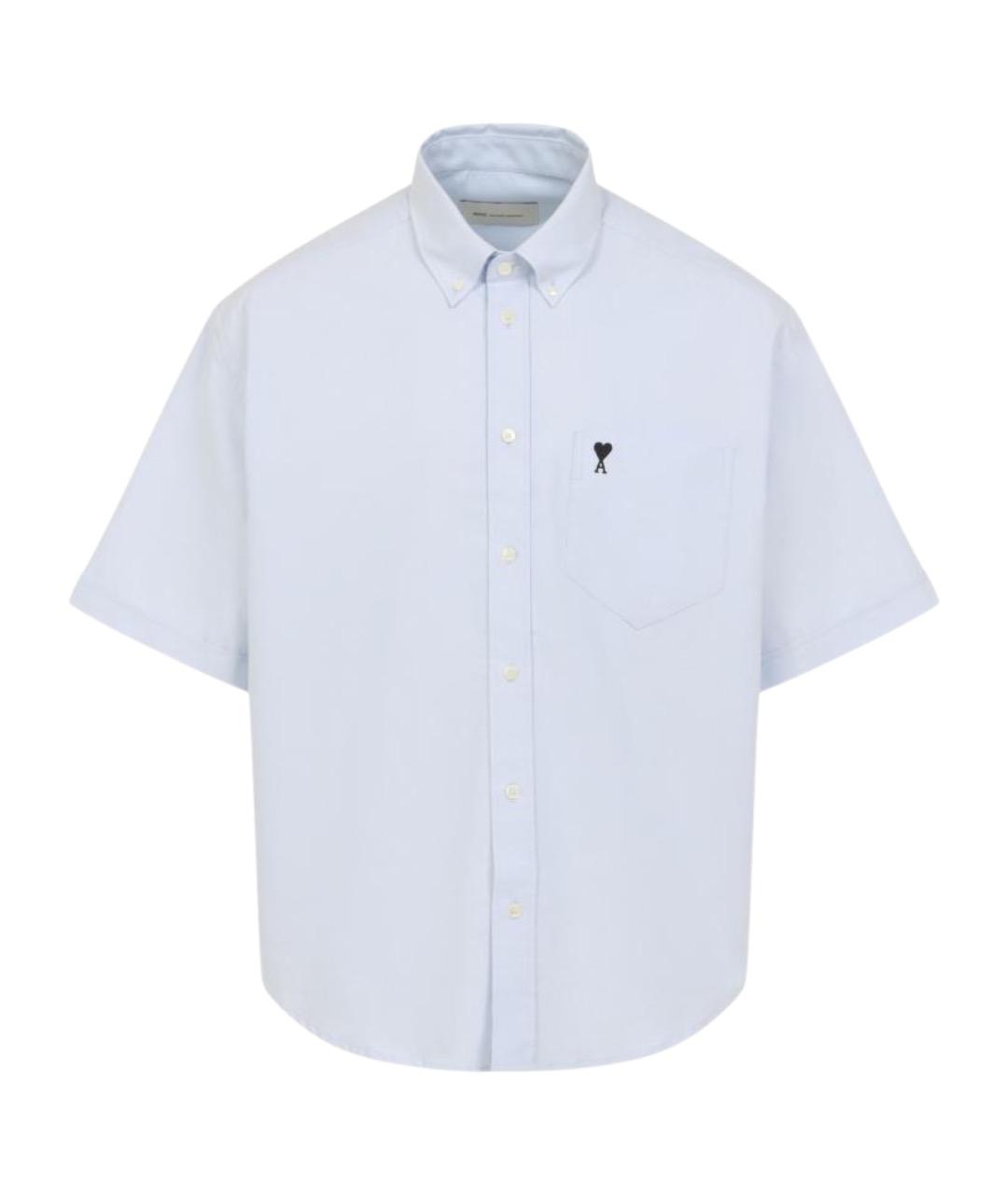 Ami Paris Голубая хлопковая кэжуал рубашка, фото 1
