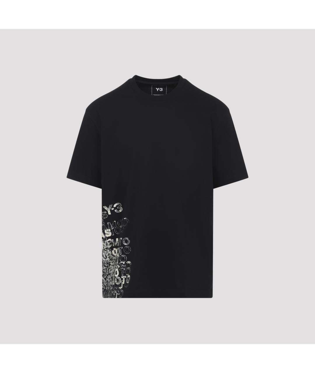 Y-3 Черная хлопковая футболка, фото 2