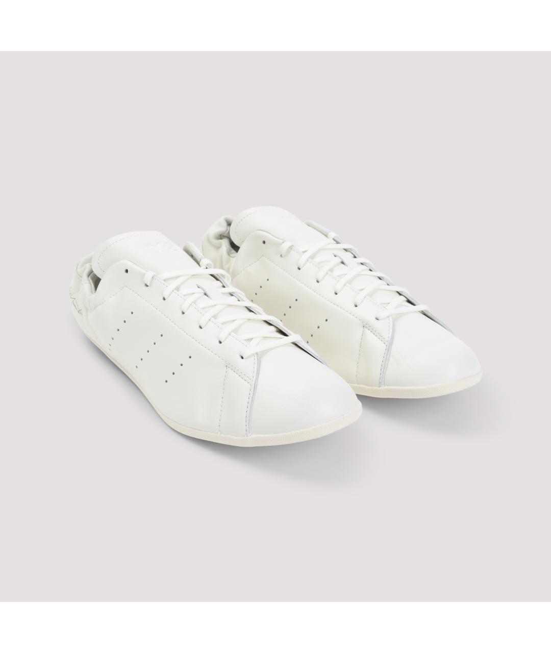 Y-3 Белые кожаные низкие кроссовки / кеды, фото 4