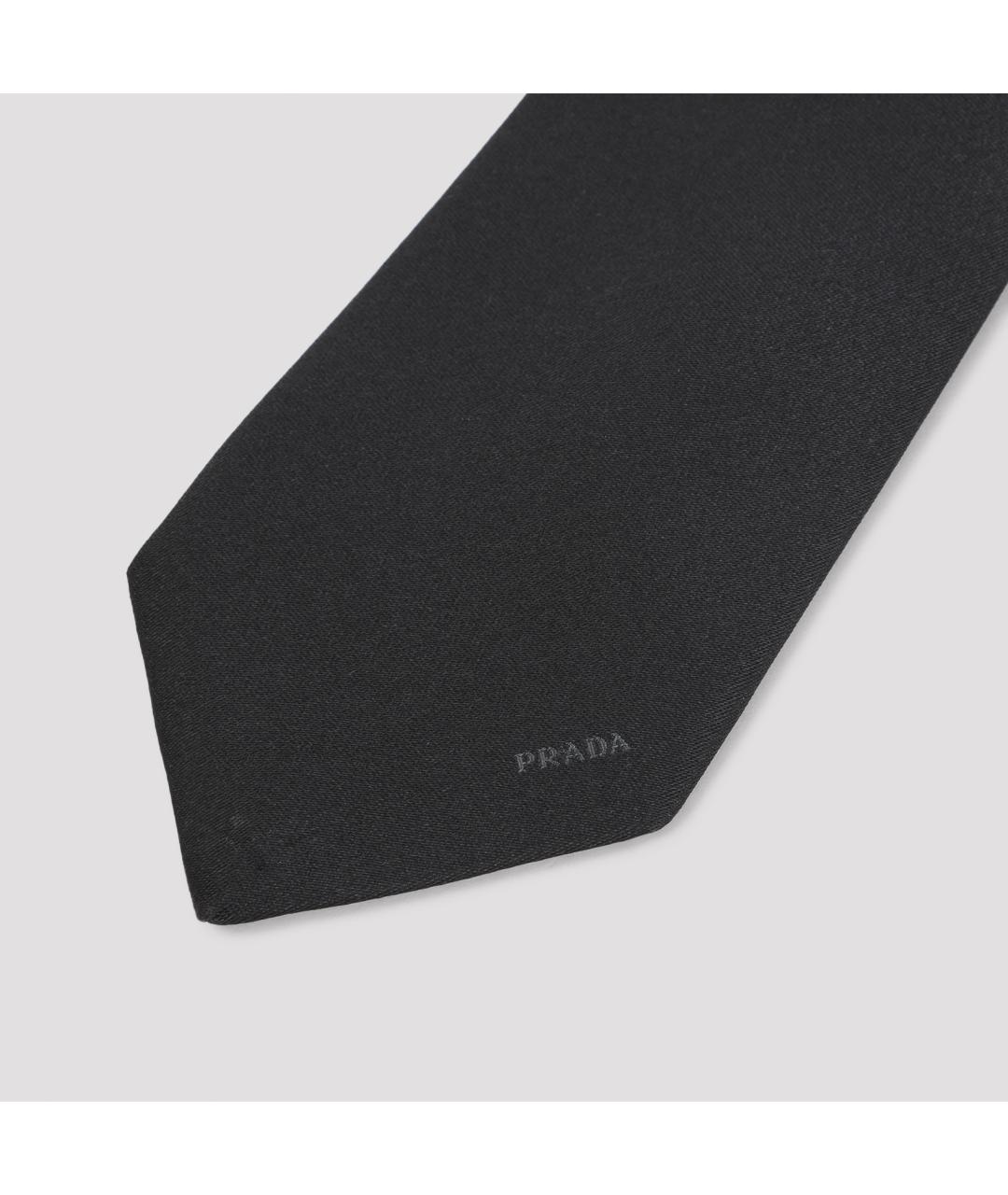 PRADA Черный шелковый галстук, фото 3