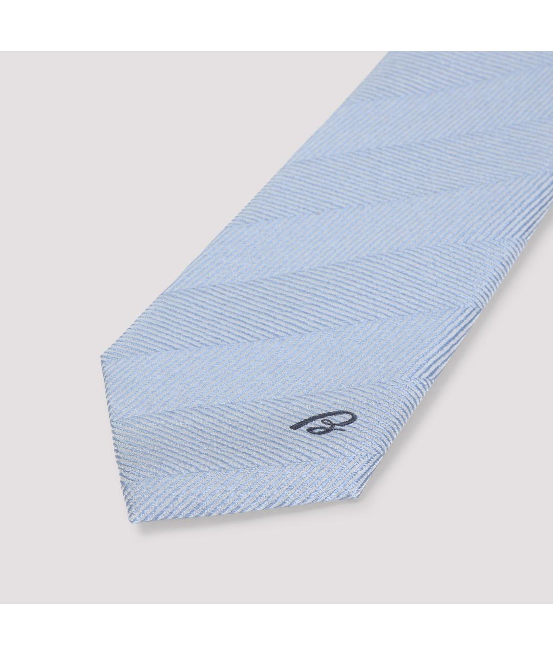 BRIONI Синий шелковый галстук, фото 3