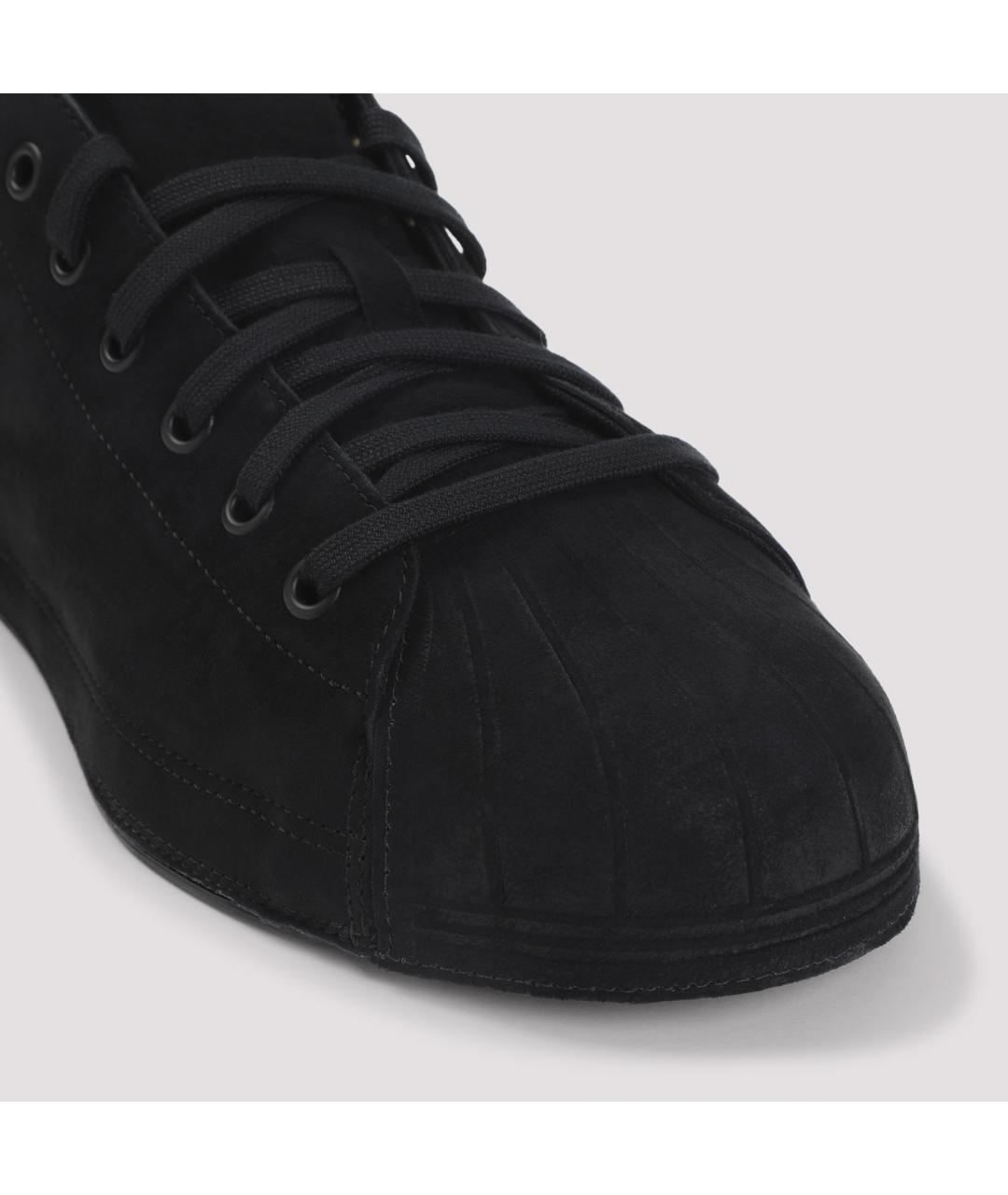 Y-3 Черные замшевые низкие кроссовки / кеды, фото 5
