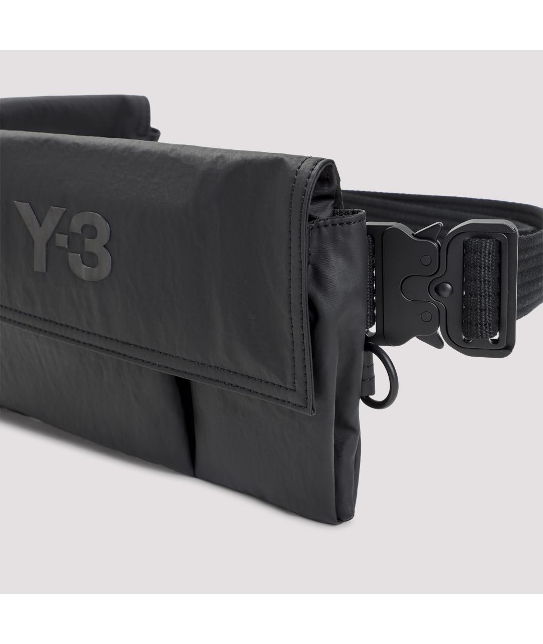Y-3 Черная синтетическая поясная сумка, фото 6
