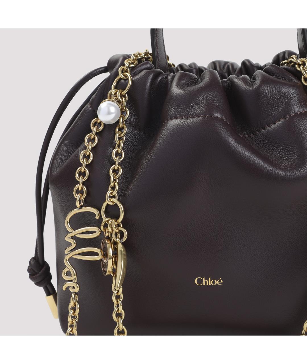 CHLOE Коричневая кожаная сумка через плечо, фото 3