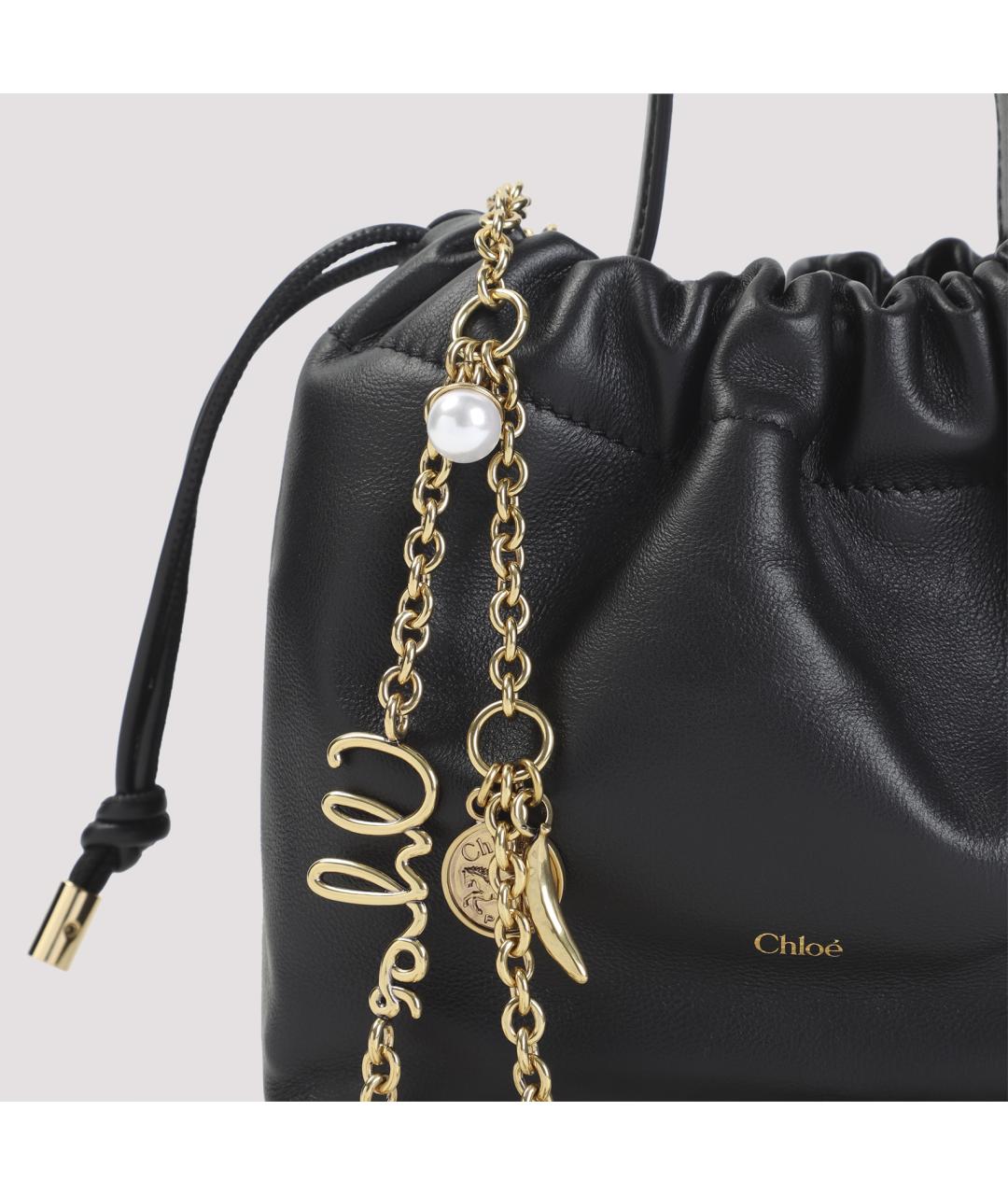 CHLOE Черная кожаная сумка через плечо, фото 3