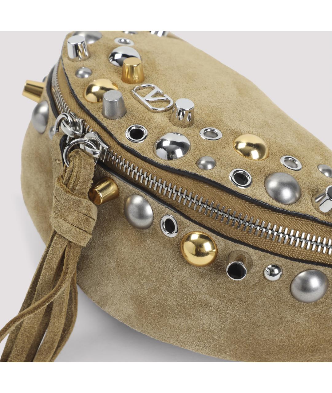 VALENTINO Бежевая замшевая поясная сумка, фото 3