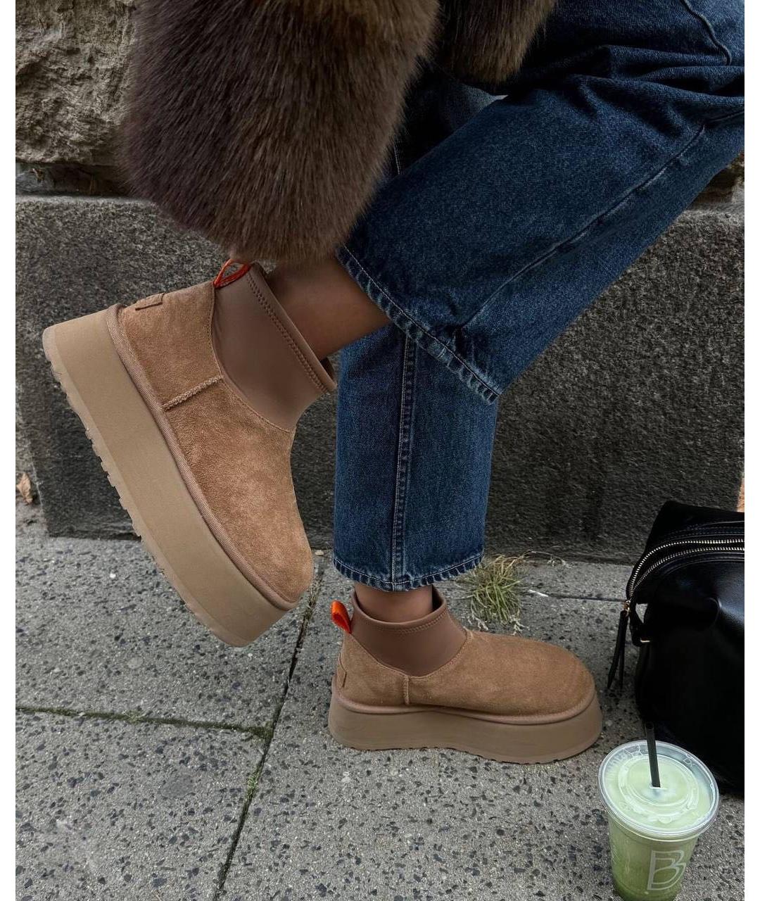UGG AUSTRALIA Коричневые замшевые полусапоги, фото 4