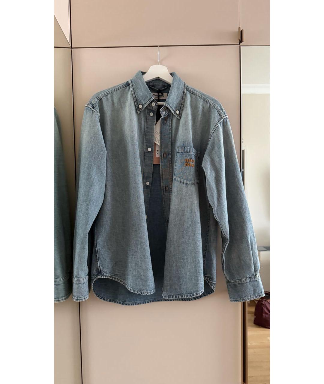 MIU MIU Голубая деним рубашка, фото 2
