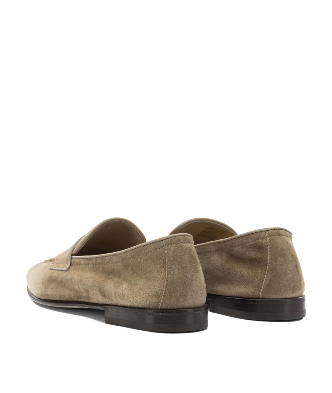 BRUNELLO CUCINELLI Бежевые замшевые лоферы, фото 4