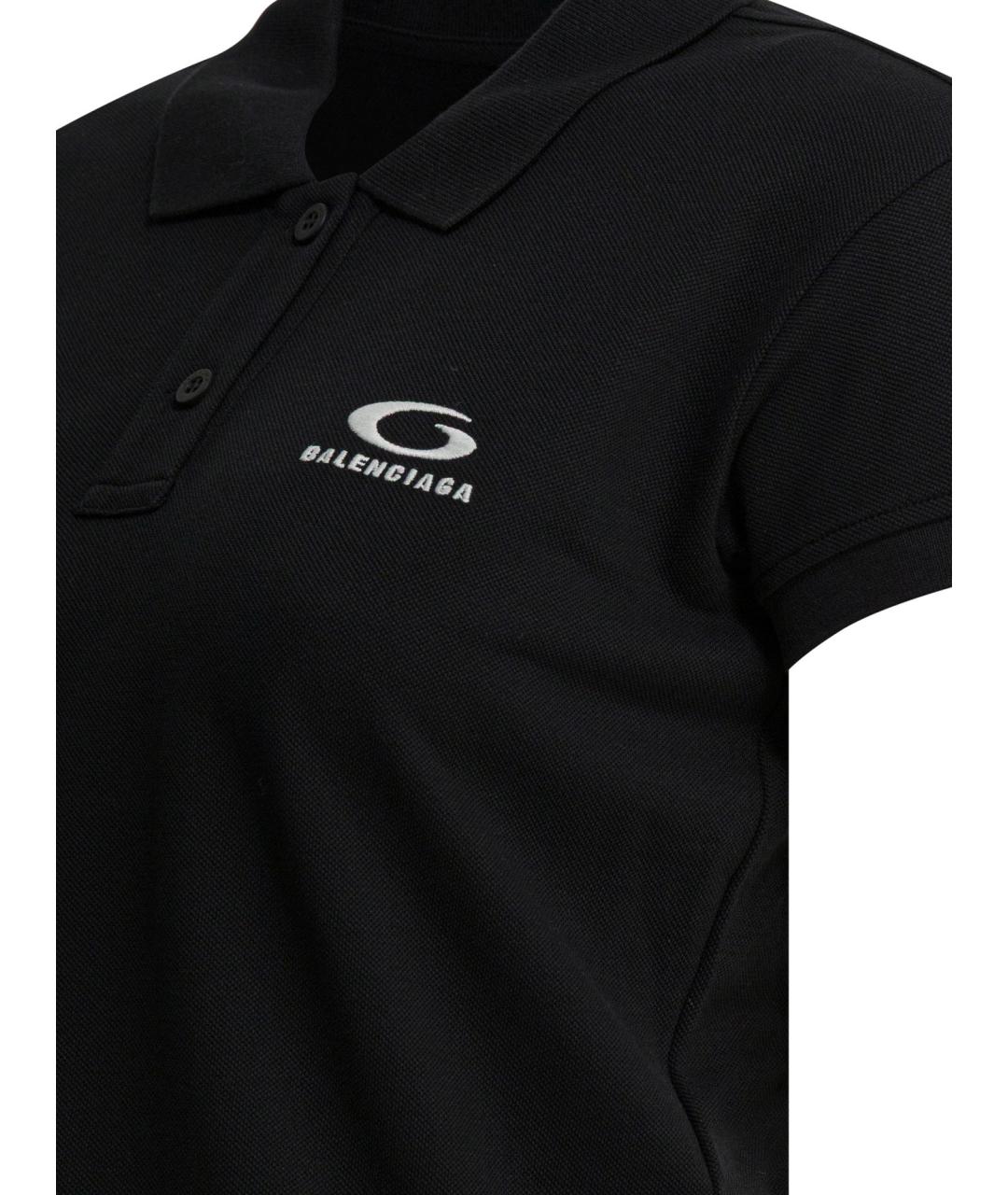 BALENCIAGA Черная хлопковая футболка, фото 4