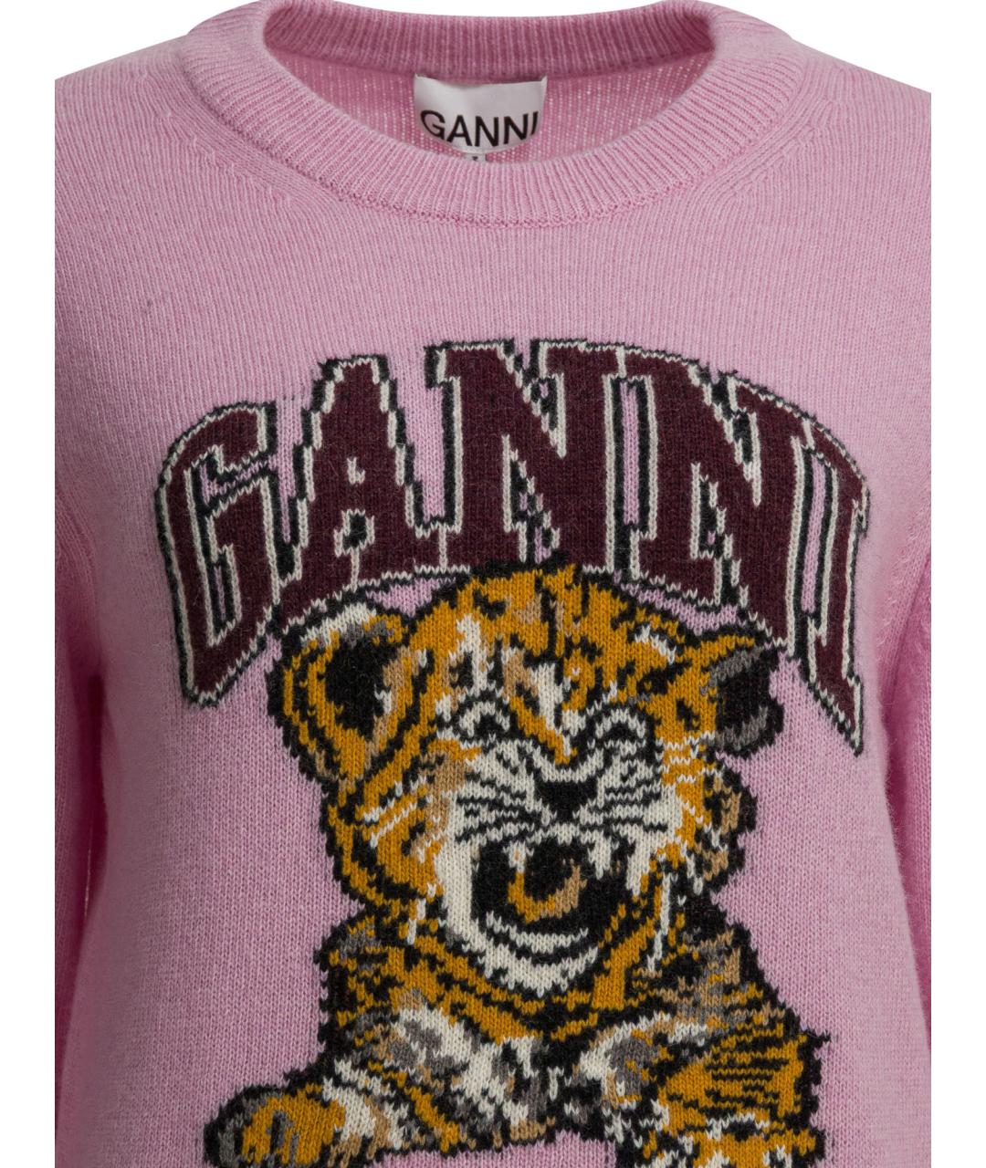 GANNI Розовый шерстяной джемпер / свитер, фото 3