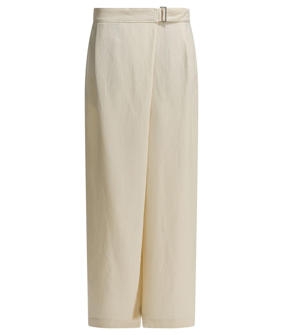BRUNELLO CUCINELLI Бежевые вискозные прямые брюки, фото 1