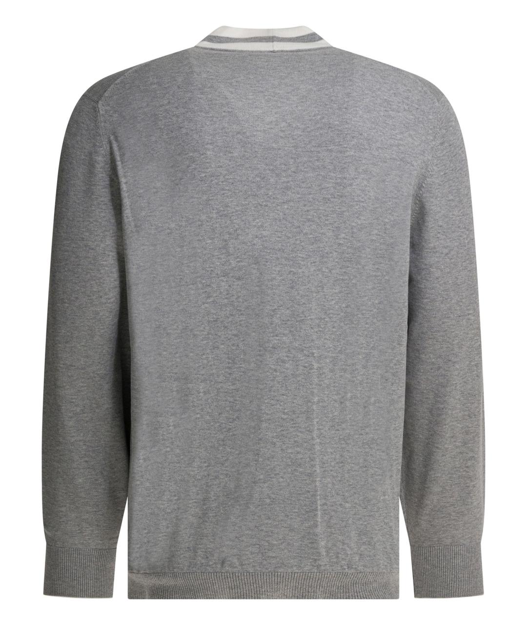 BRUNELLO CUCINELLI Серый хлопковый кардиган, фото 2