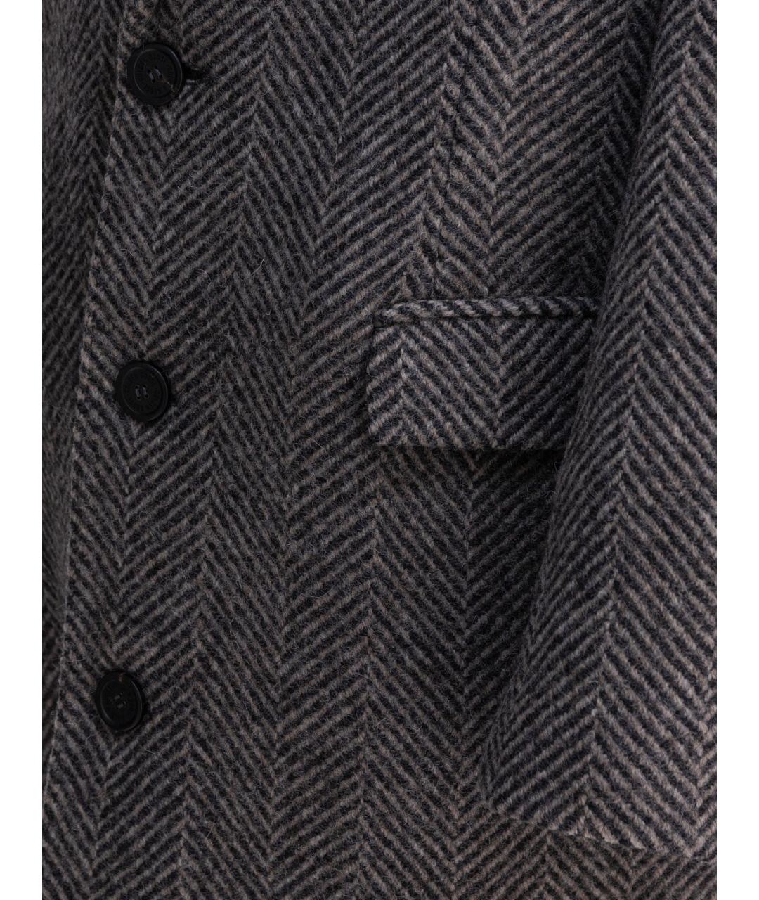 GOLDEN GOOSE DELUXE BRAND Серое шерстяное пальто, фото 4