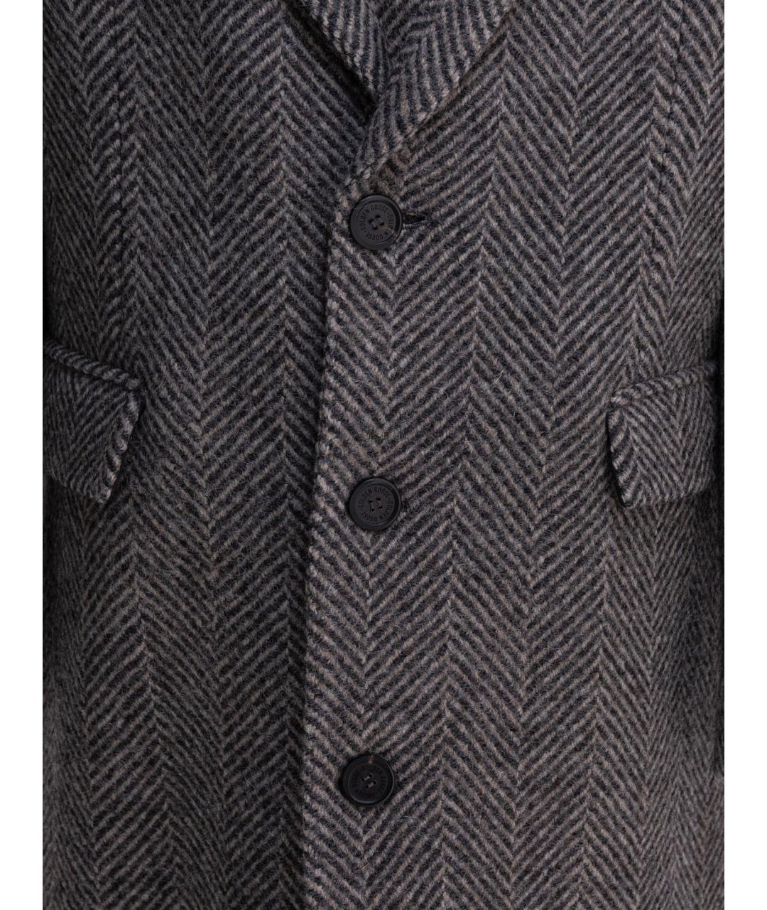 GOLDEN GOOSE DELUXE BRAND Серое шерстяное пальто, фото 3