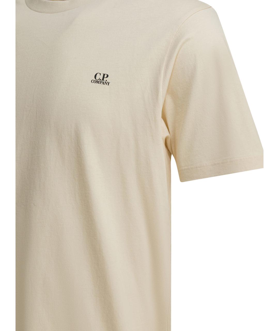 CP COMPANY Бежевая хлопковая футболка, фото 4
