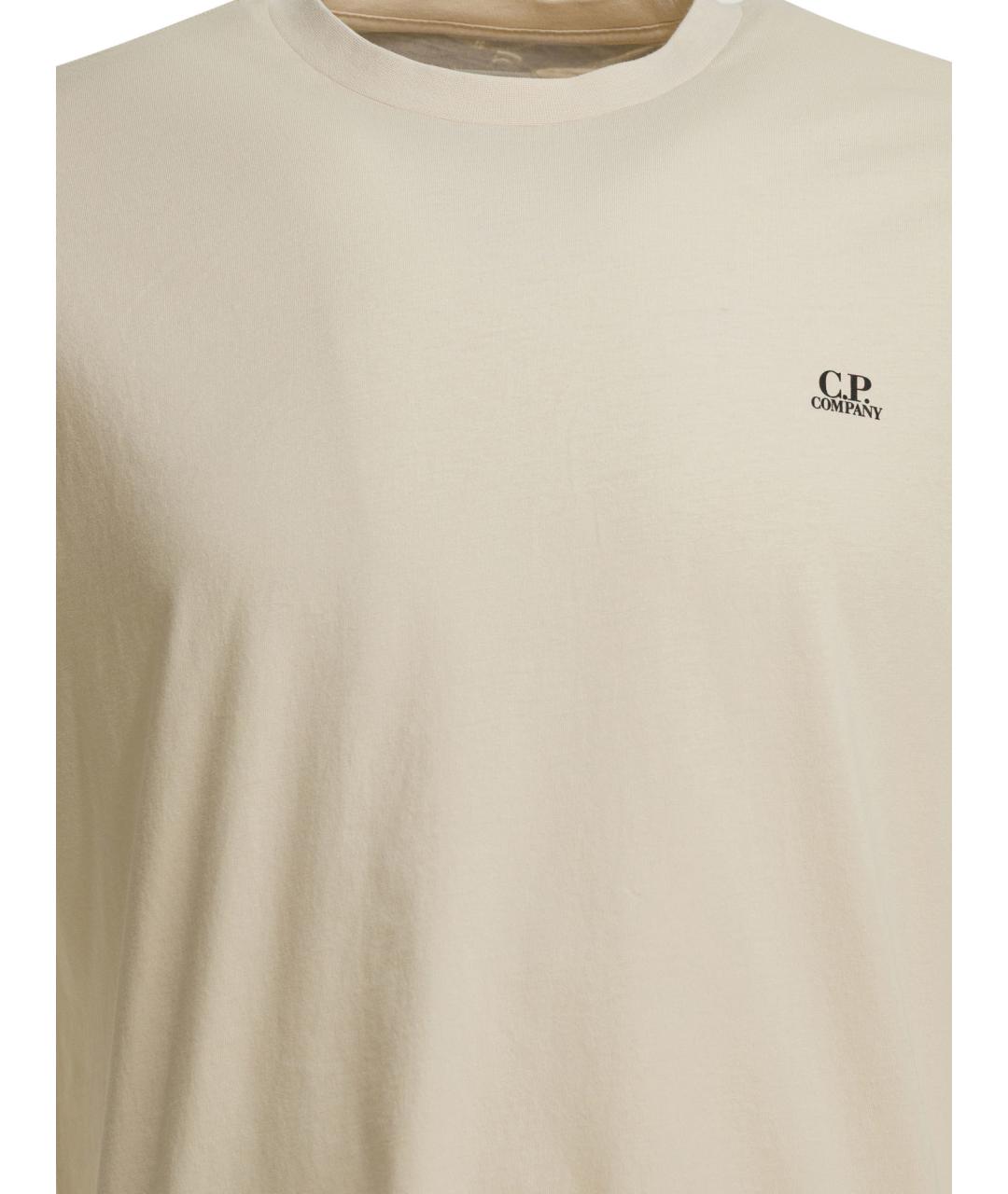 CP COMPANY Бежевая хлопковая футболка, фото 3