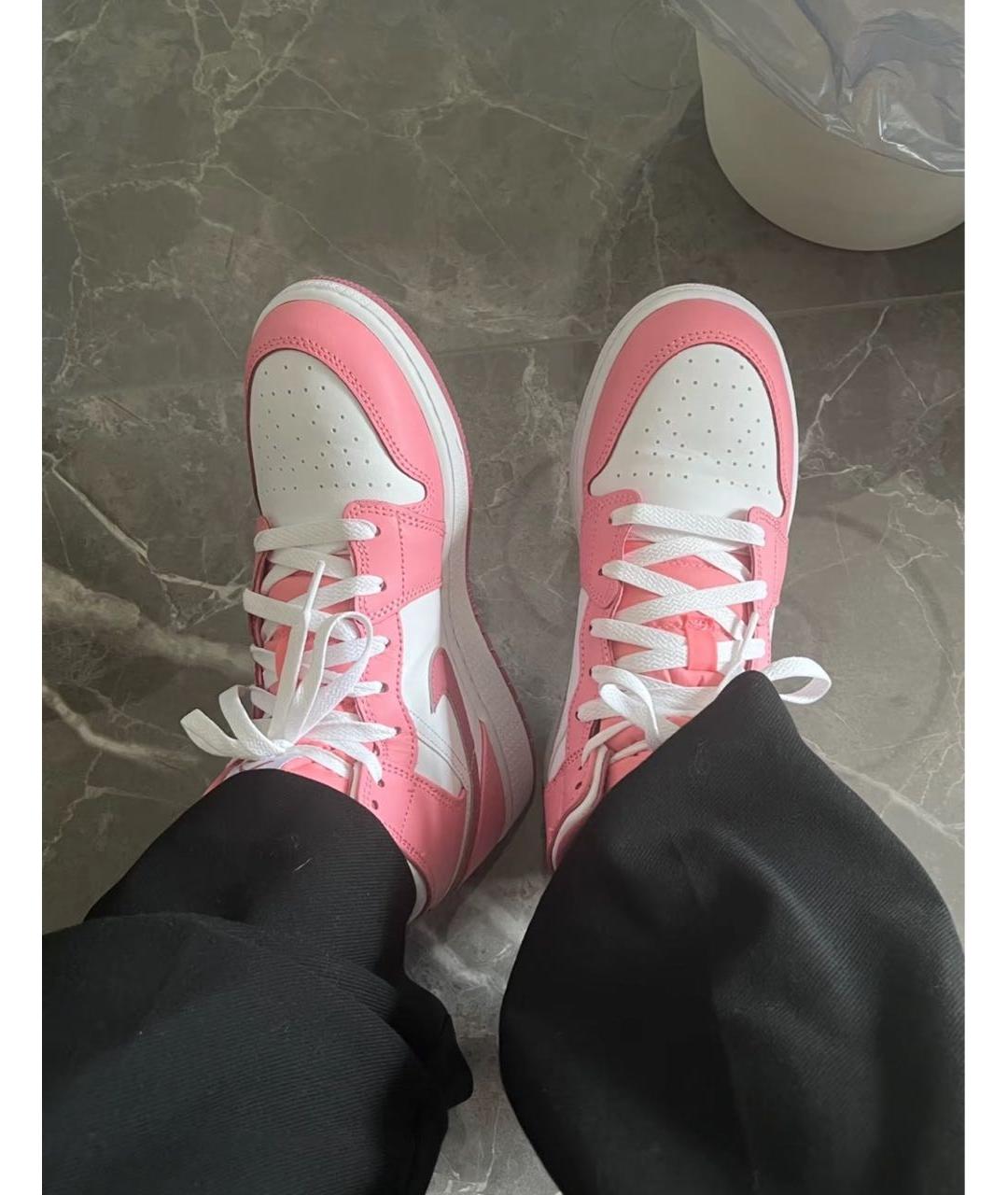 JORDAN Розовые кожаные кроссовки, фото 4