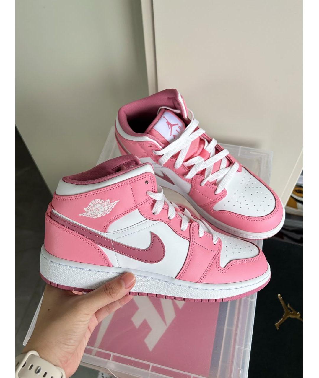JORDAN Розовые кожаные кроссовки, фото 2