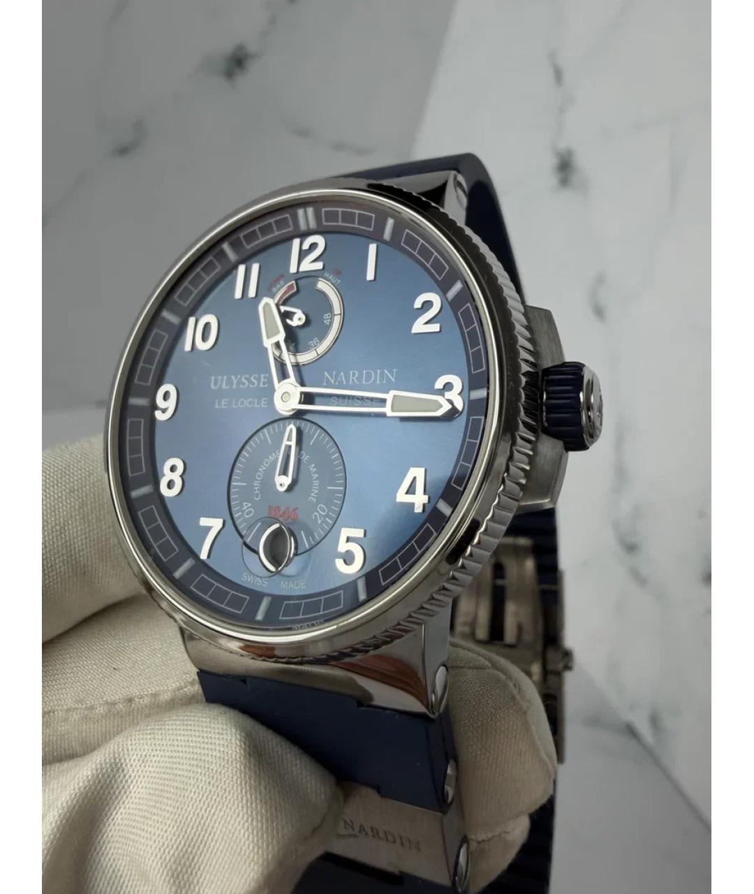 Ulysse Nardin Синие металлические часы, фото 3