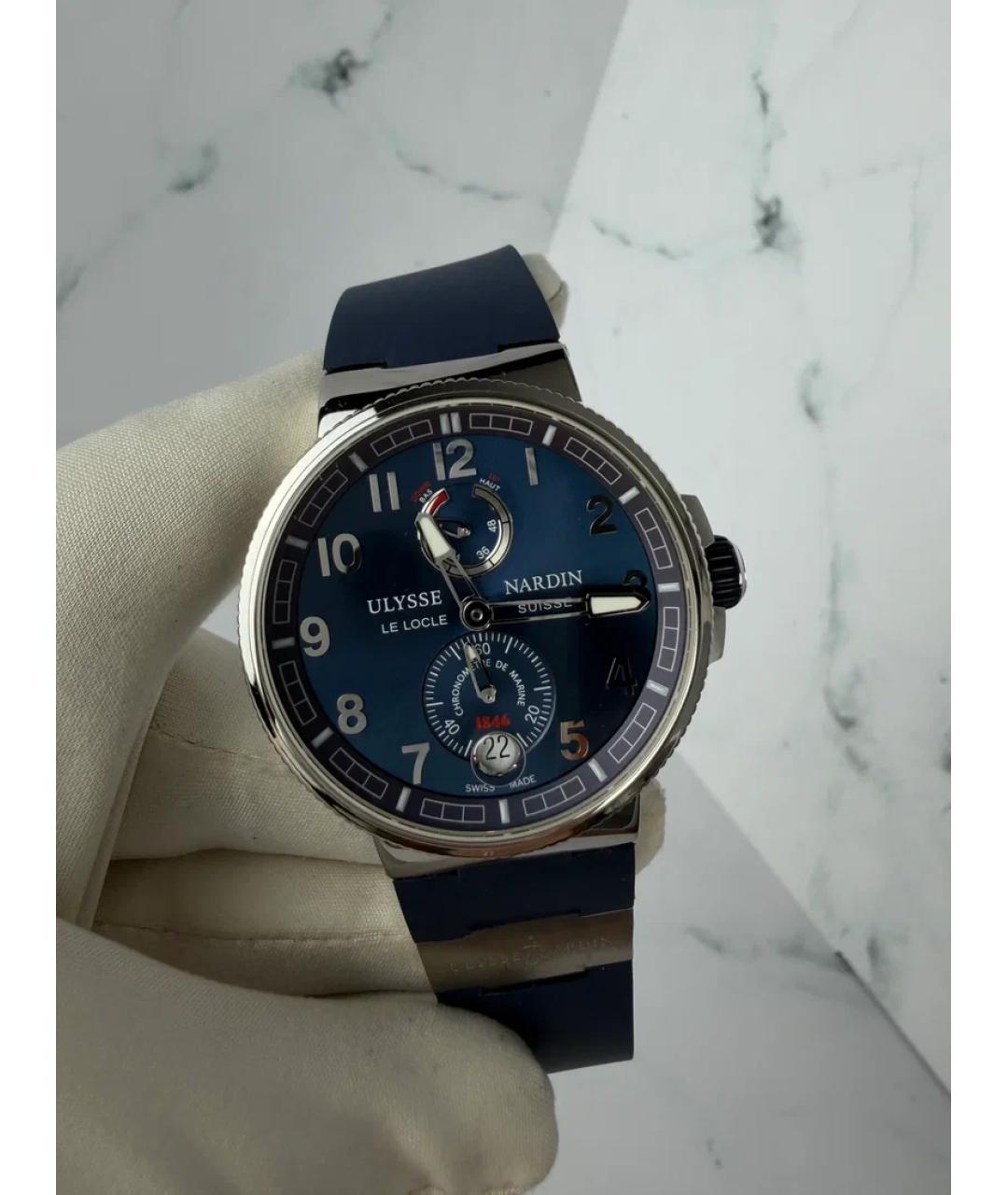 Ulysse Nardin Синие металлические часы, фото 2