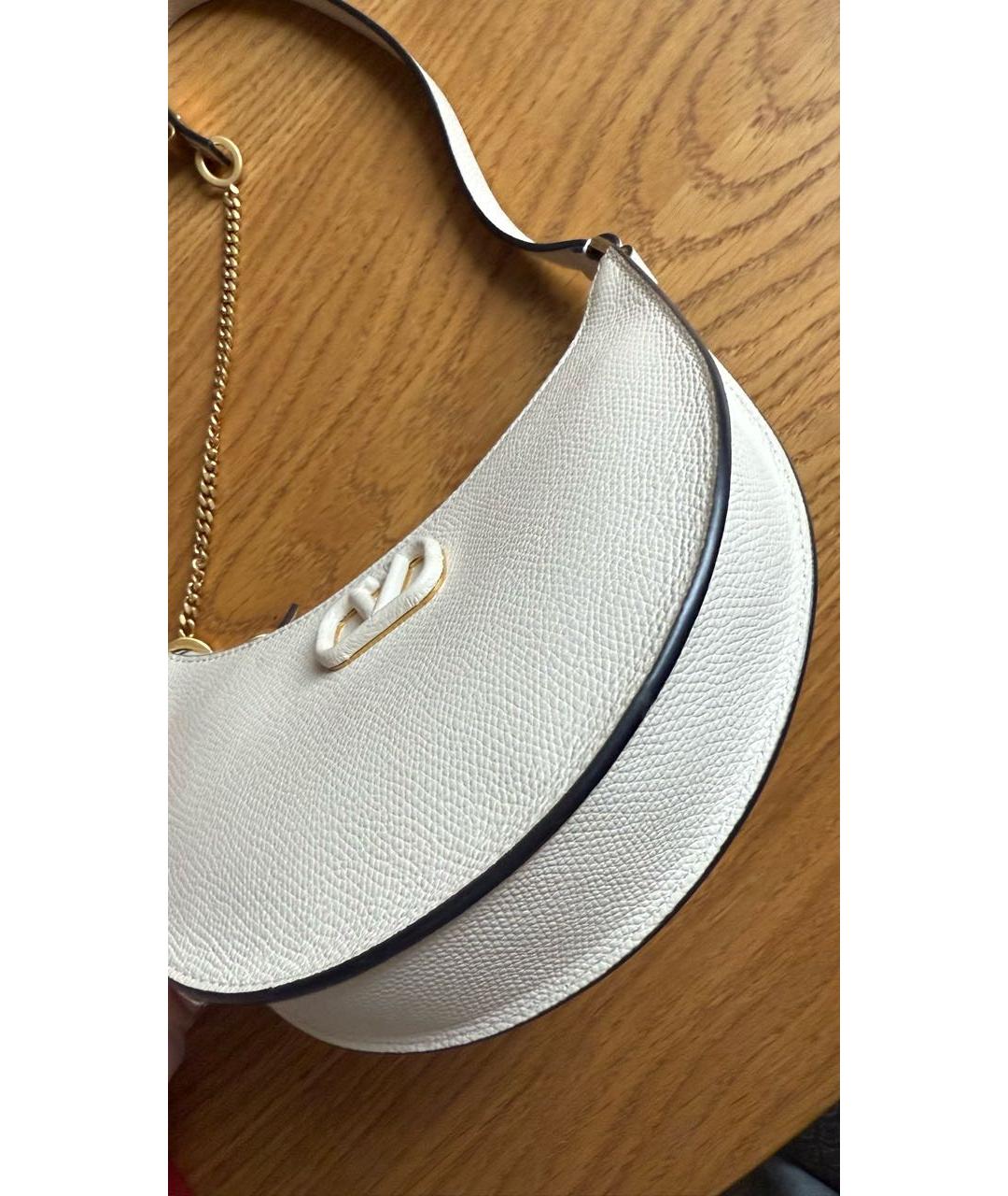 VALENTINO Белая кожаная сумка с короткими ручками, фото 2