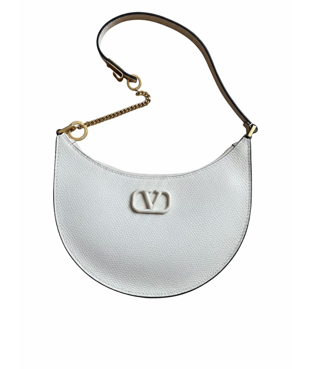 VALENTINO Белая кожаная сумка с короткими ручками, фото 1