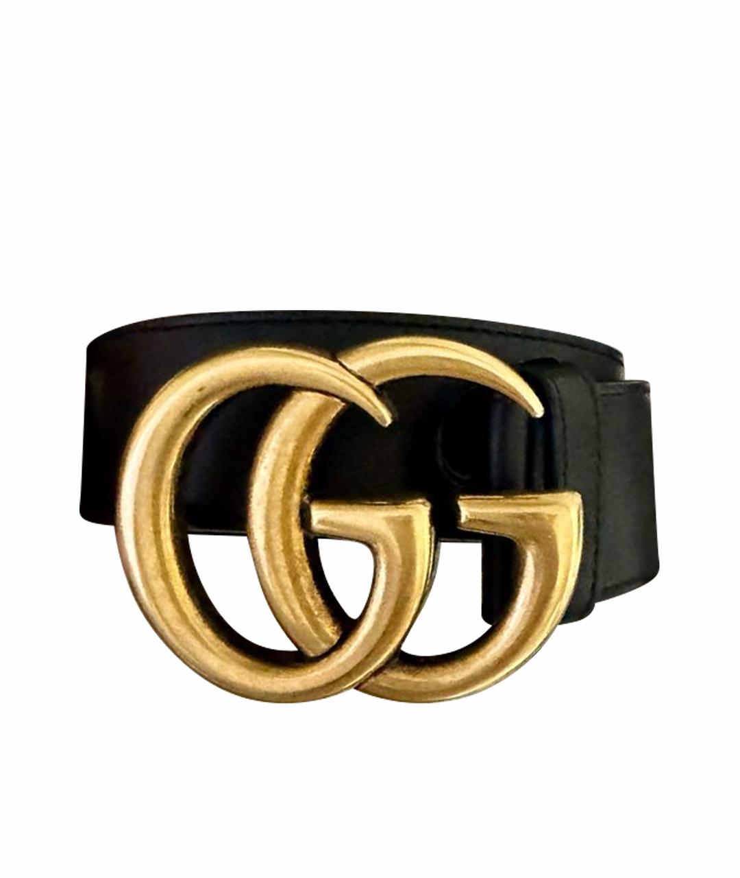 GUCCI Черный кожаный ремень, фото 1