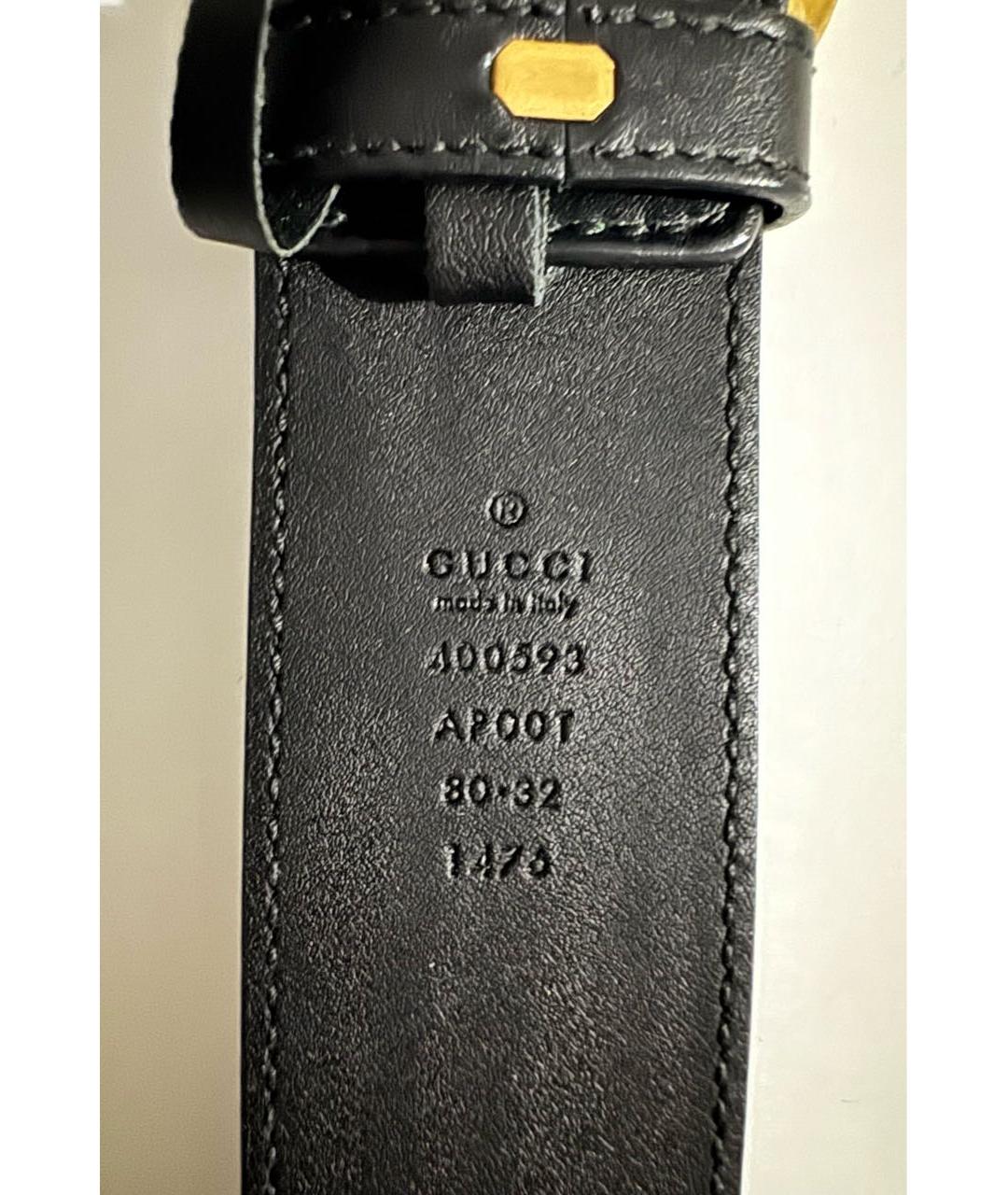 GUCCI Черный кожаный ремень, фото 3