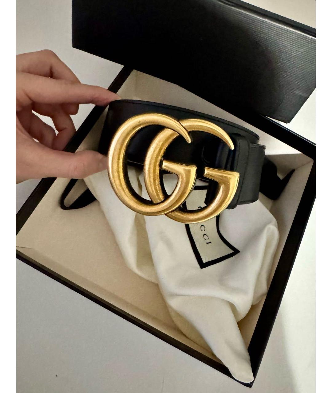 GUCCI Черный кожаный ремень, фото 4