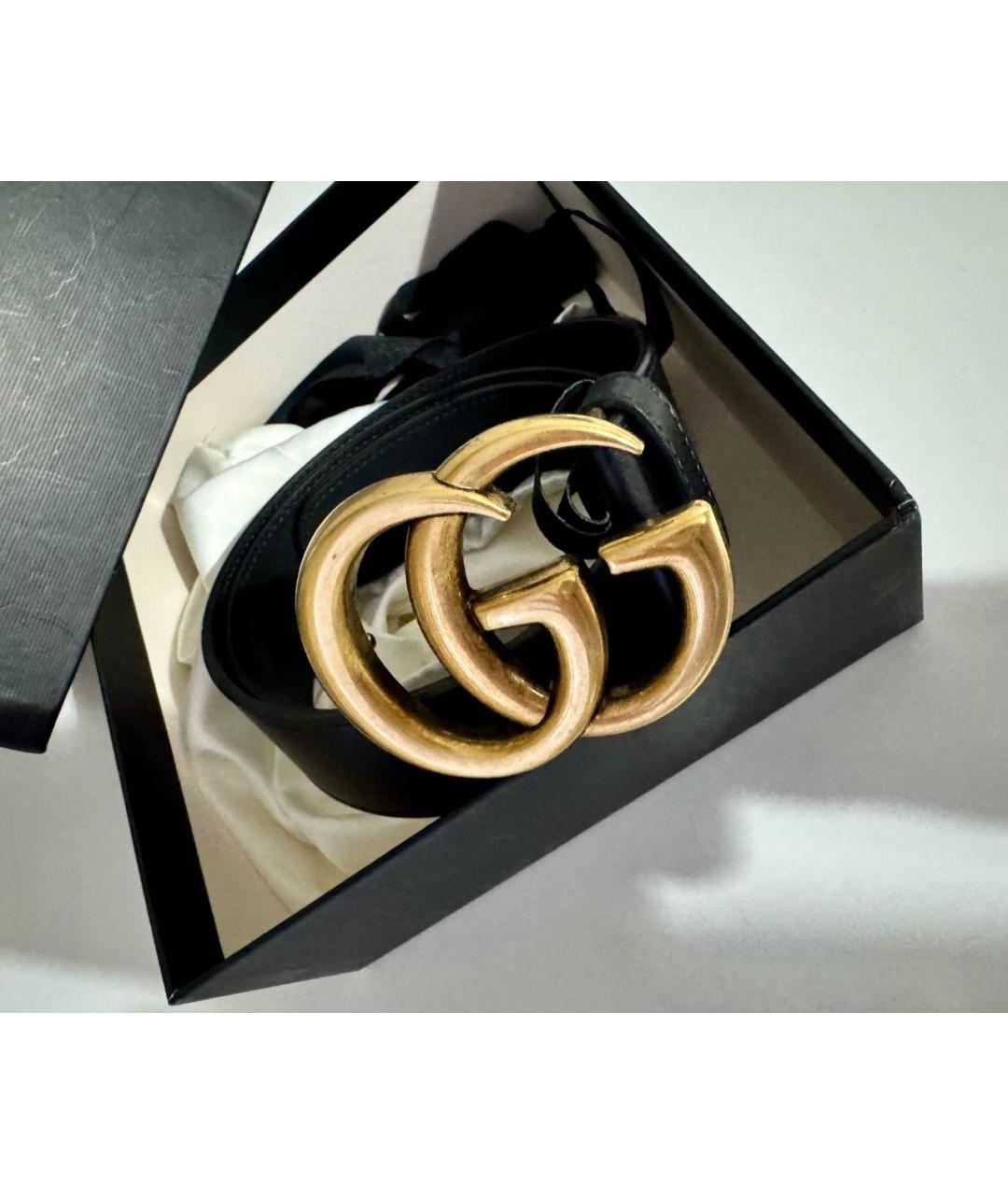 GUCCI Черный кожаный ремень, фото 2