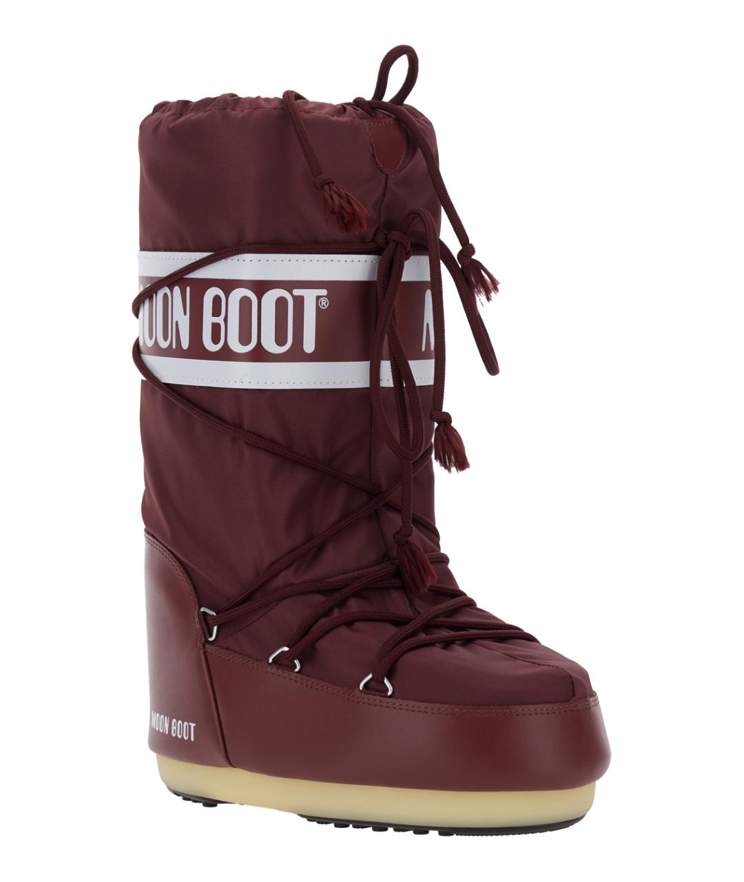 MOON BOOT Бордовые синтетические ботинки, фото 2