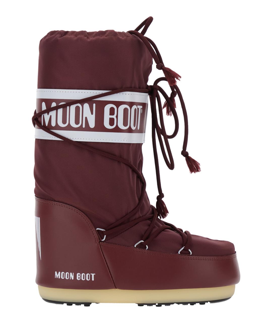 MOON BOOT Бордовые синтетические ботинки, фото 1