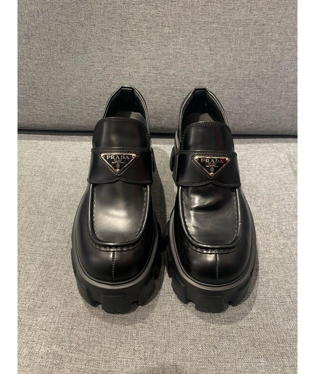 PRADA Черные кожаные лоферы, фото 3