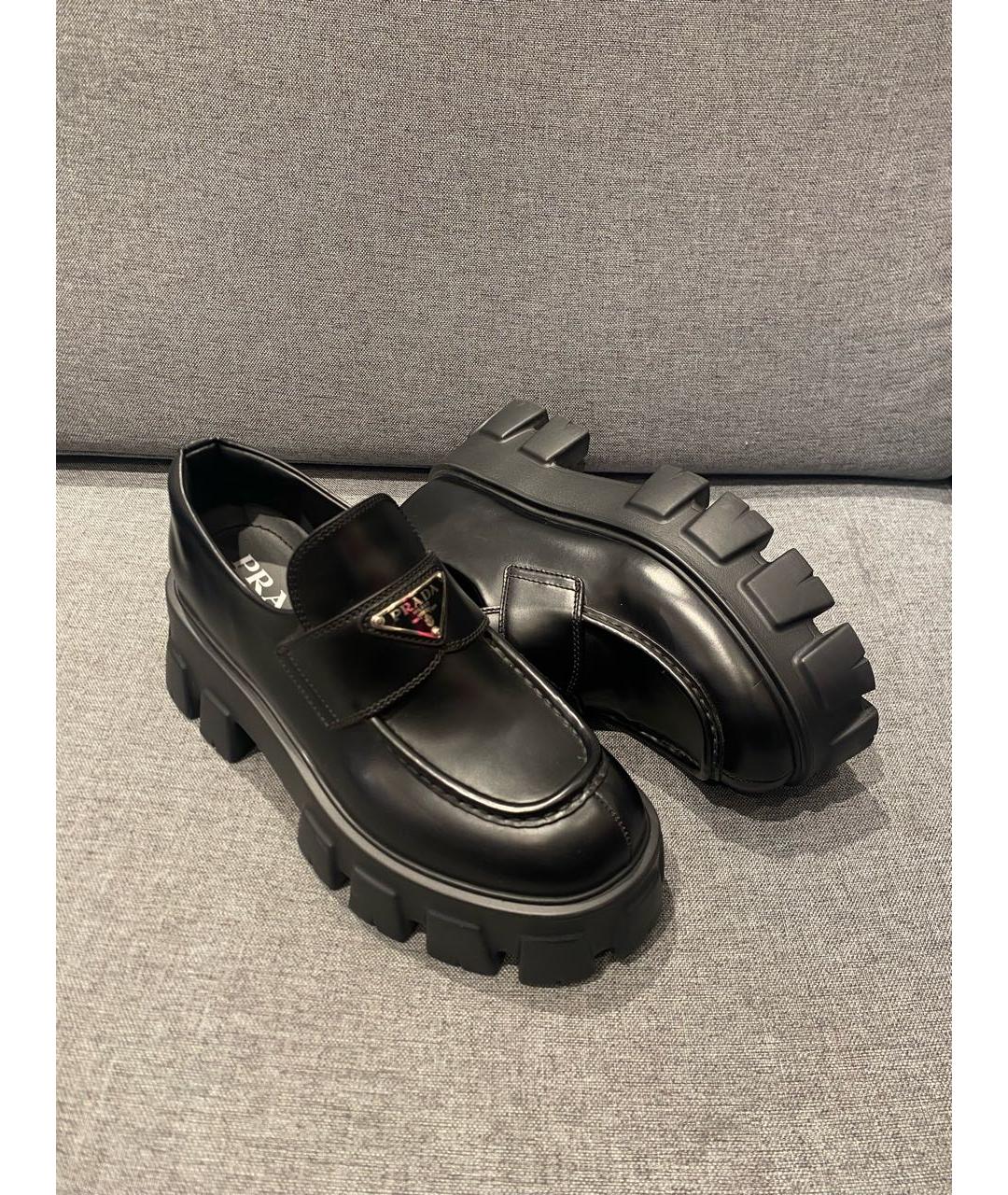 PRADA Черные кожаные лоферы, фото 2