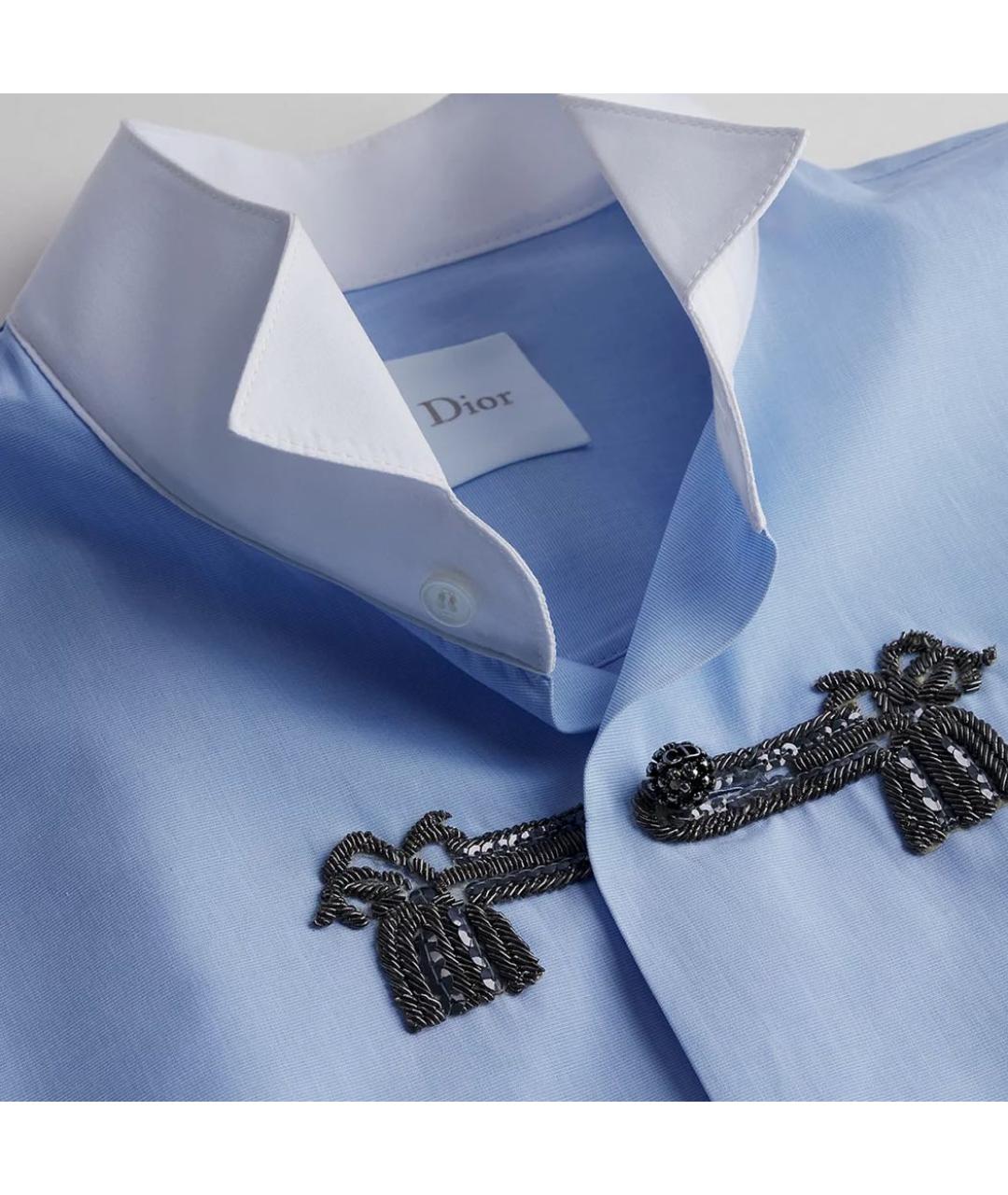 CHRISTIAN DIOR Голубая блузы, фото 4