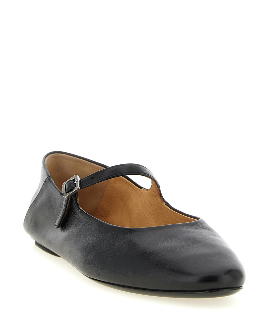 MARSELL Черные кожаные балетки, фото 2