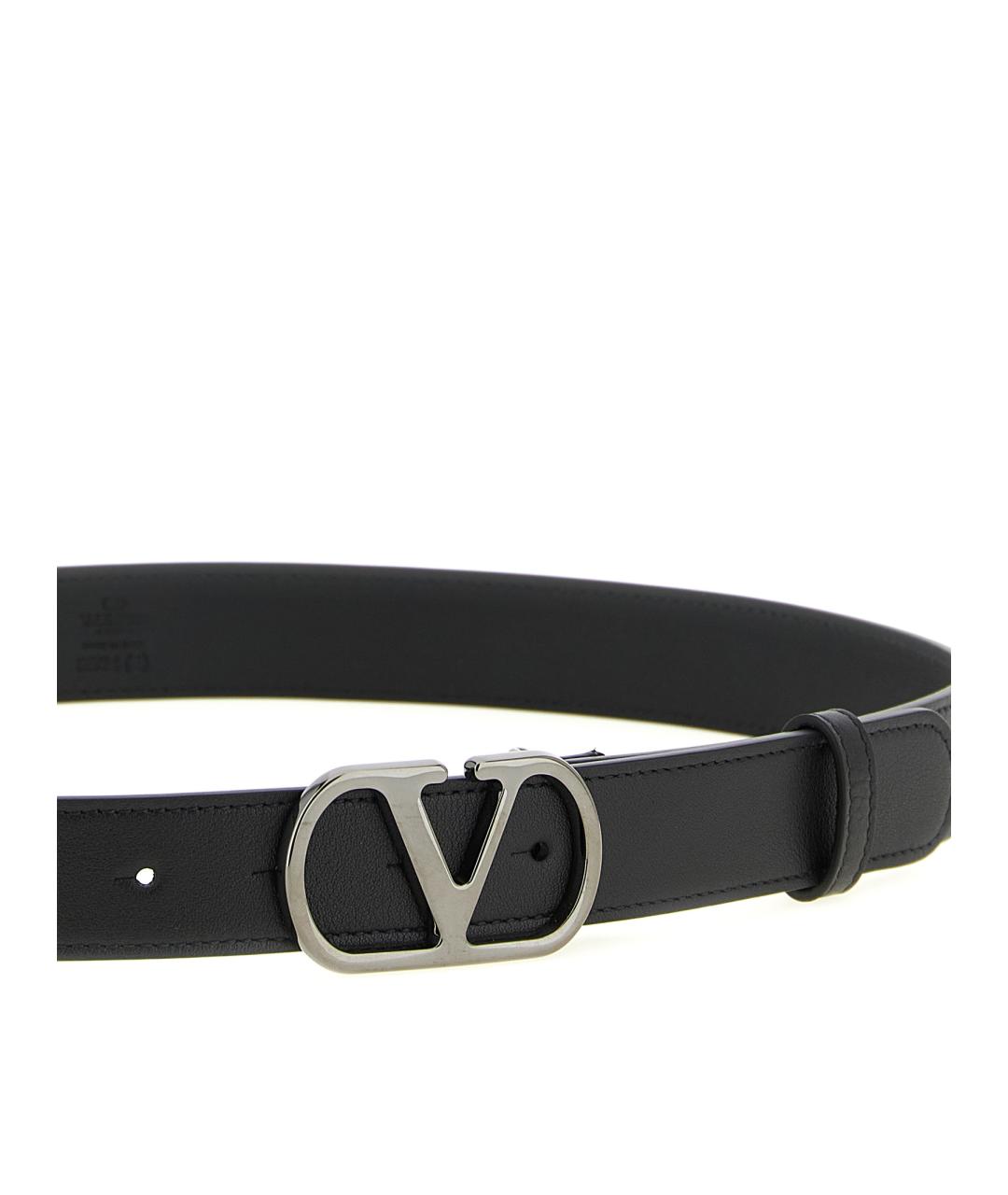 VALENTINO Черный кожаный ремень, фото 2