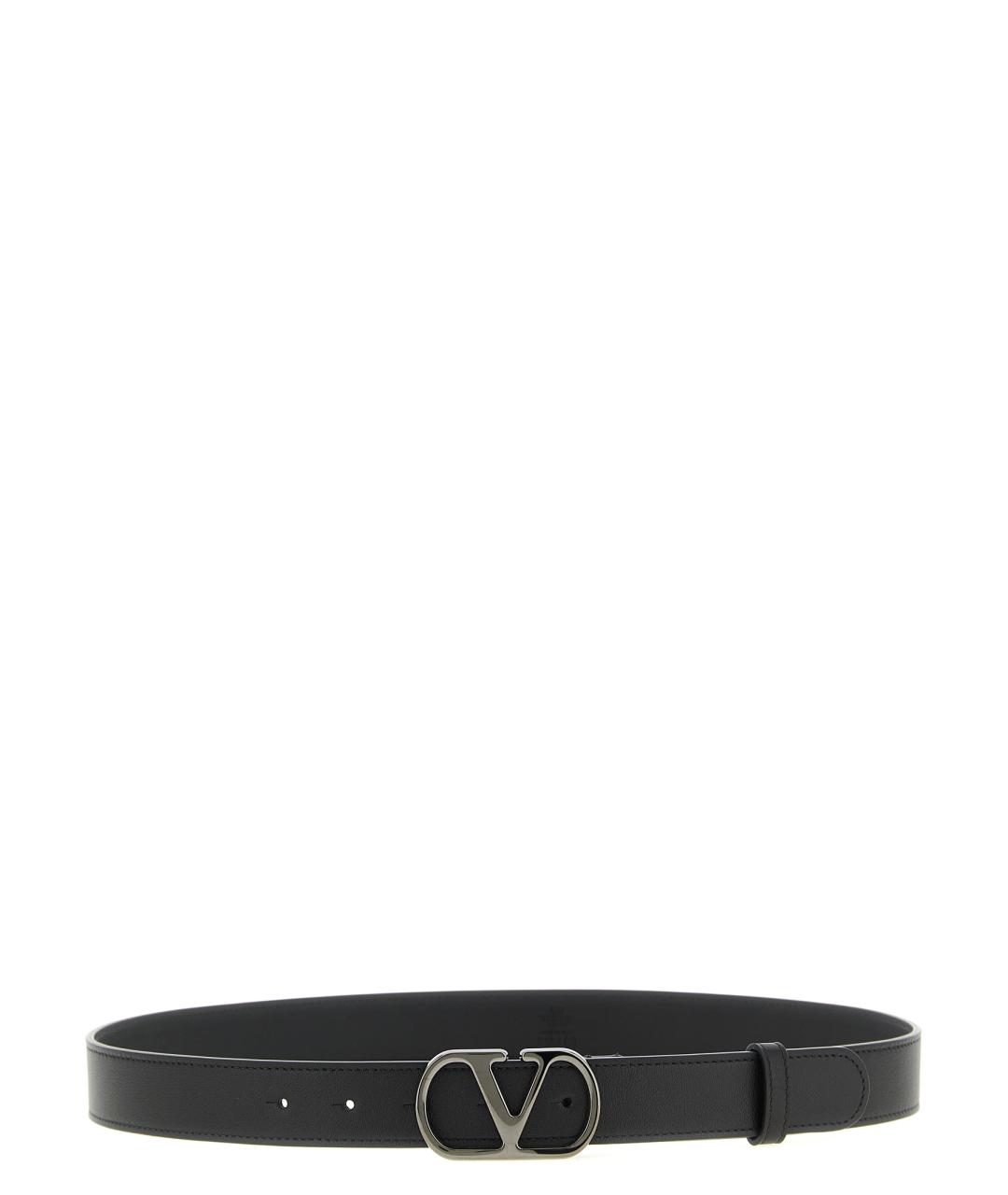 VALENTINO Черный кожаный ремень, фото 1