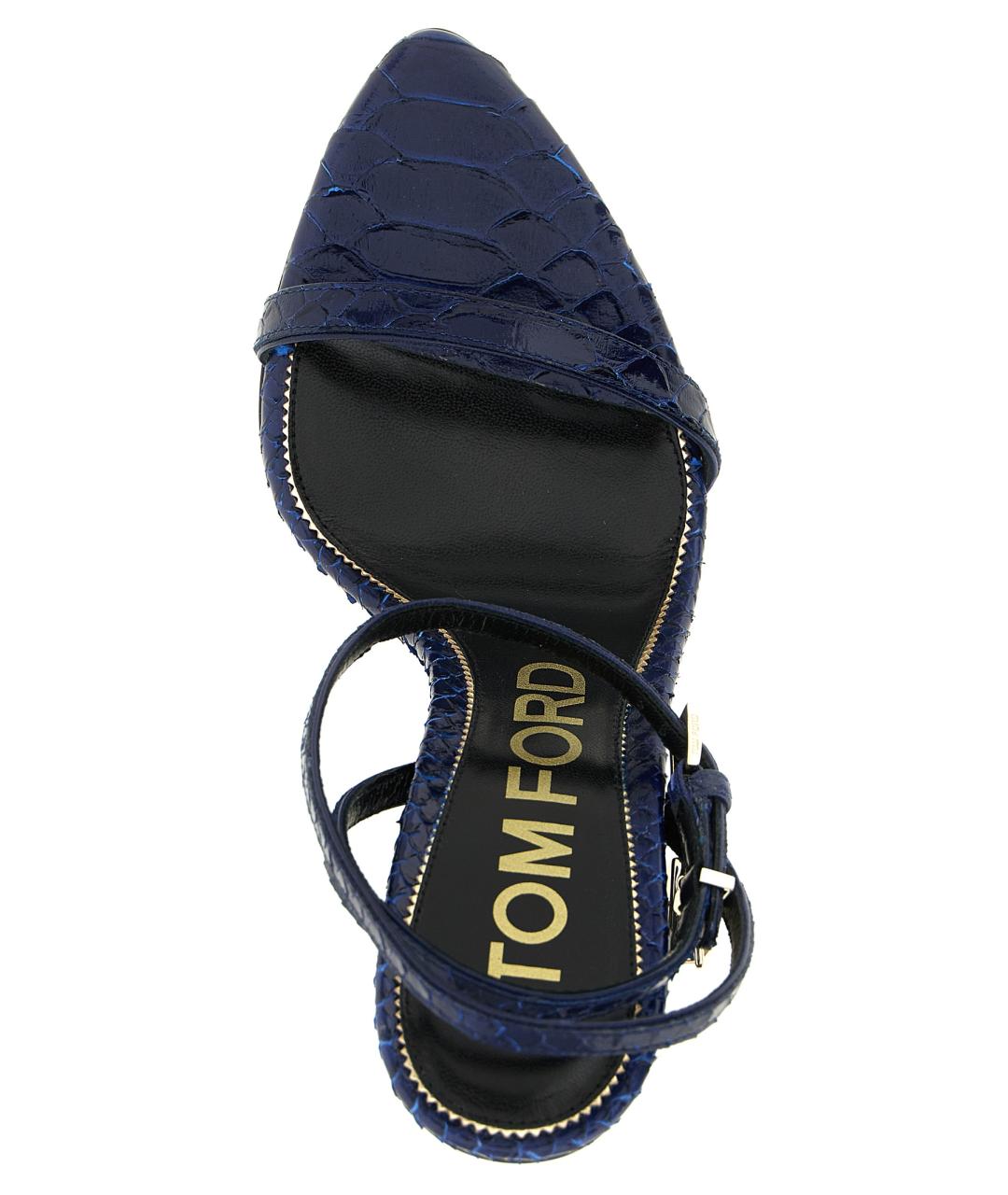 TOM FORD Синие кожаные босоножки, фото 4