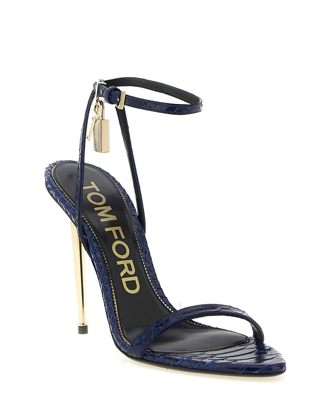 TOM FORD Синие кожаные босоножки, фото 2