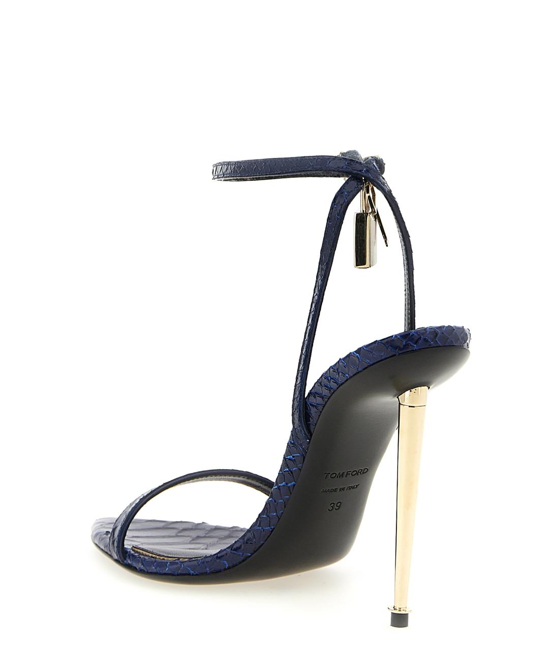 TOM FORD Синие кожаные босоножки, фото 3