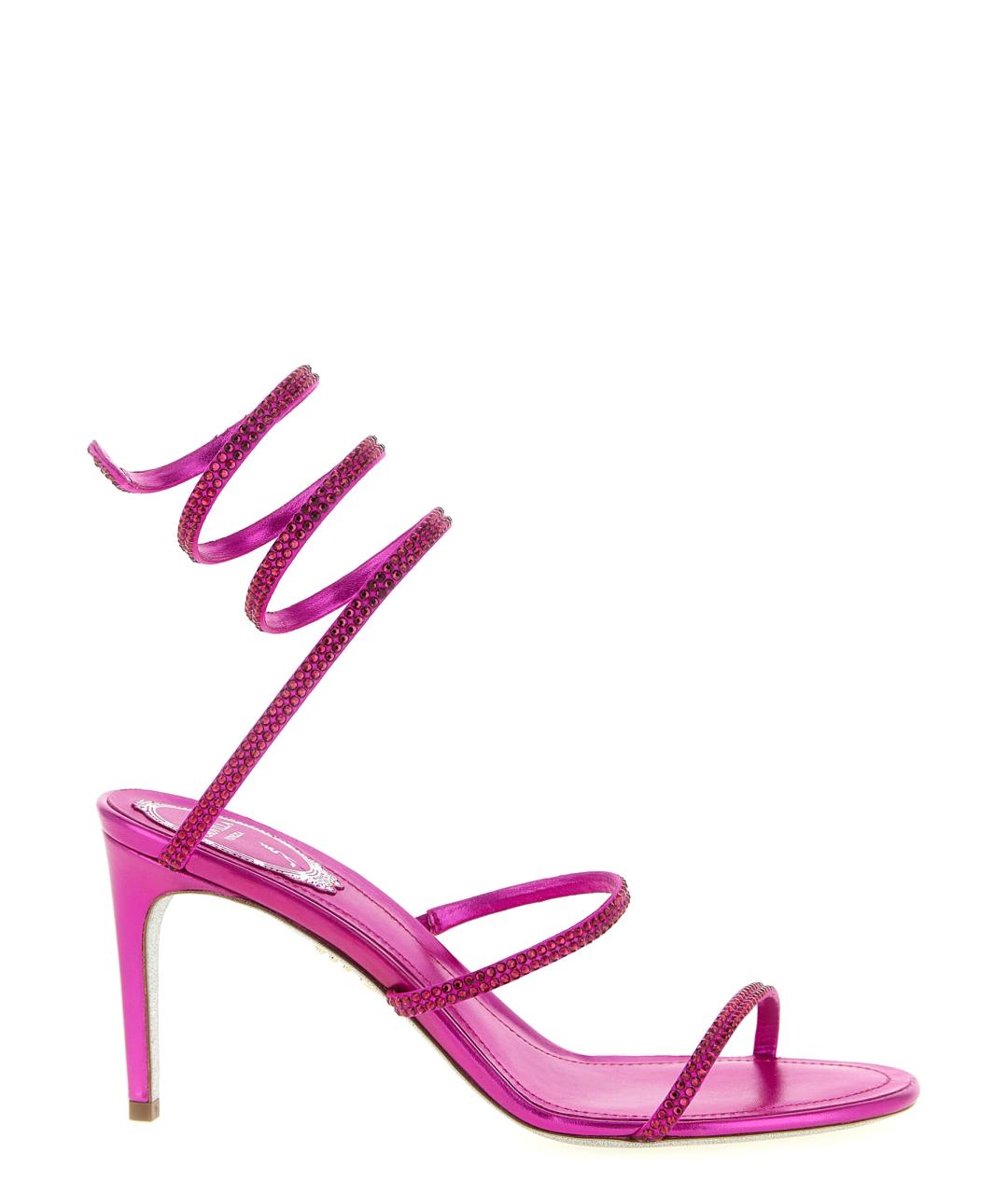 RENE CAOVILLA Фуксия кожаные босоножки, фото 1