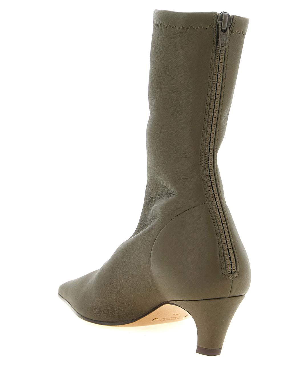 KHAITE Зеленые кожаные ботильоны, фото 3