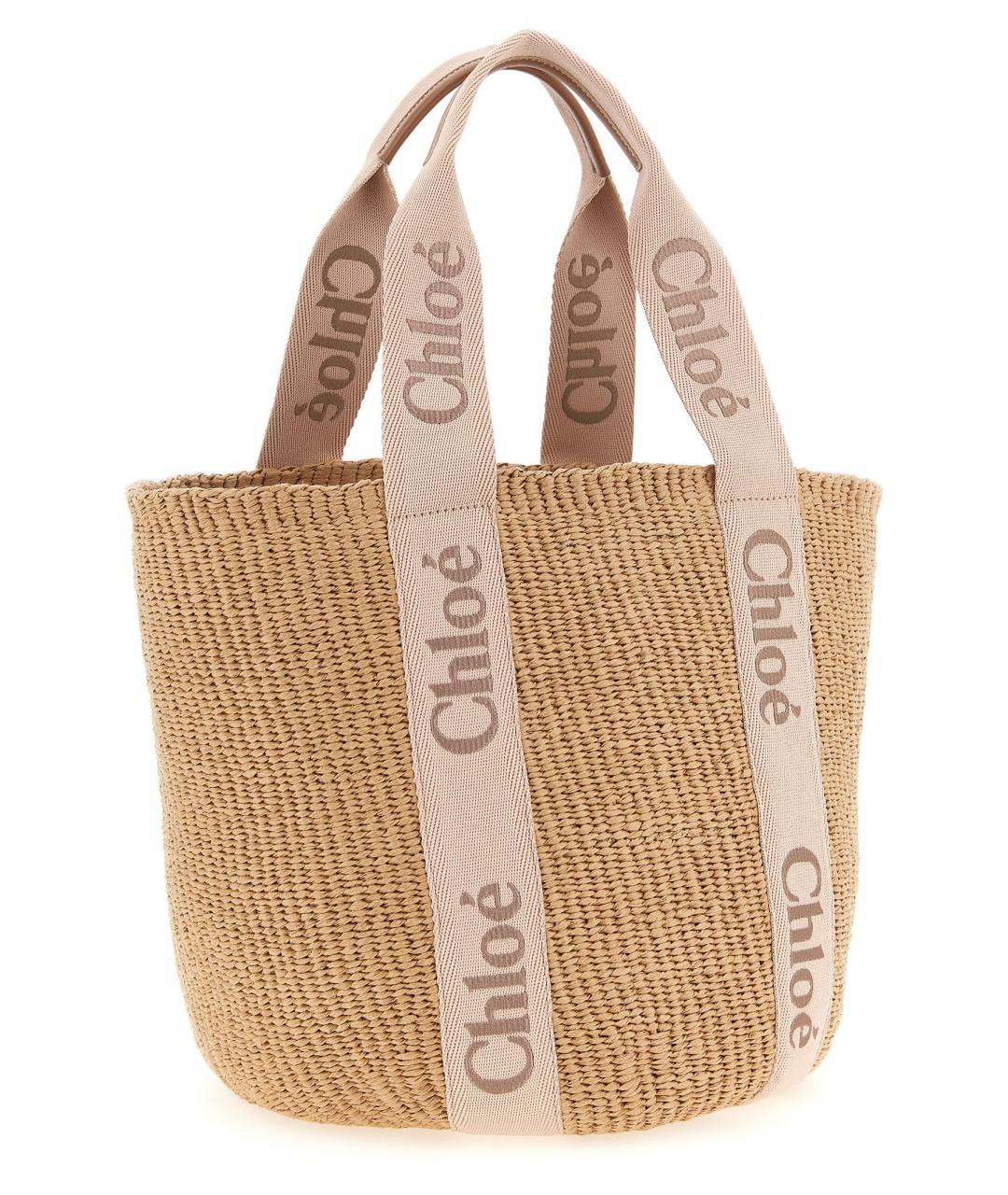 CHLOE Бежевая пелетеная сумка тоут, фото 2