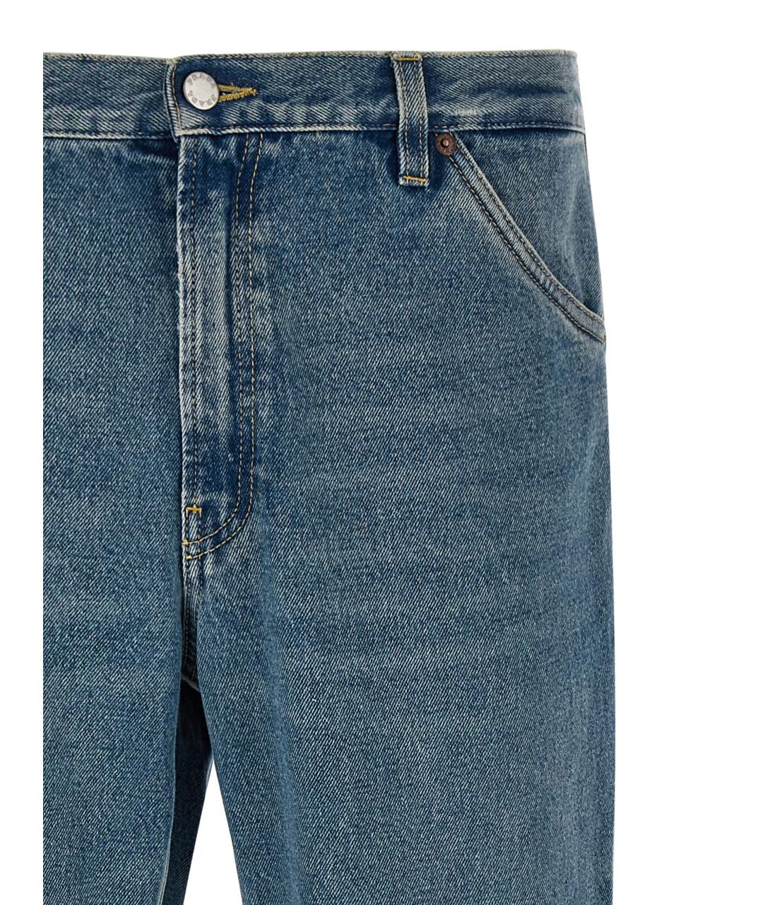 PRADA Синие хлопковые прямые джинсы, фото 3