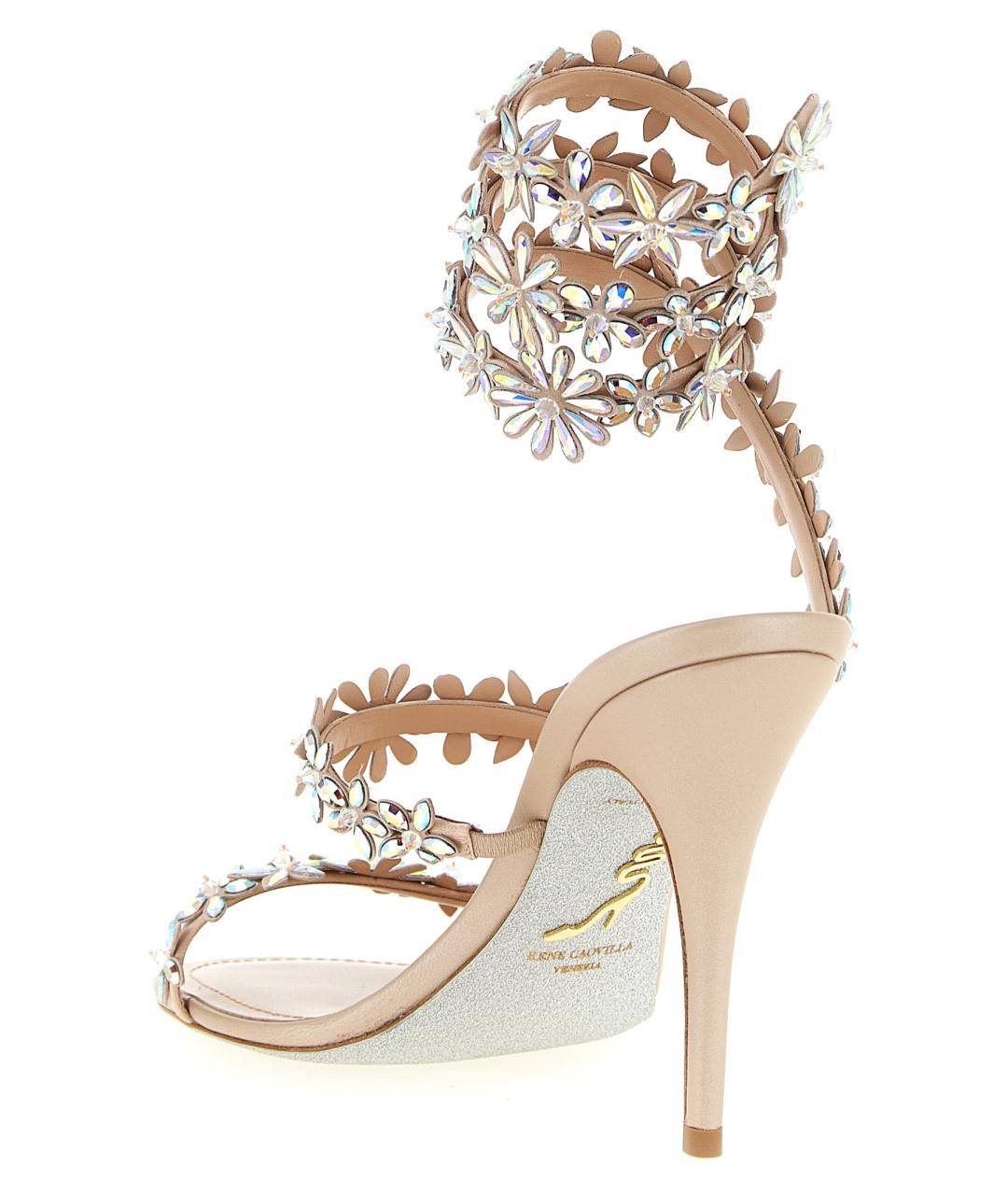 RENE CAOVILLA Розовые кожаные босоножки, фото 3