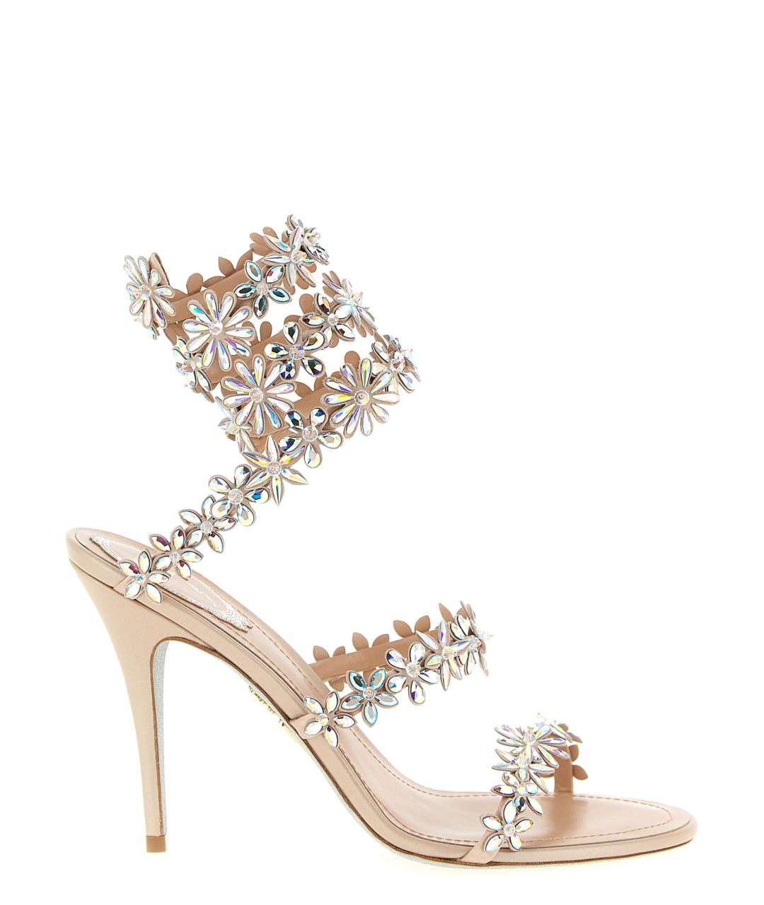 RENE CAOVILLA Розовые кожаные босоножки, фото 1