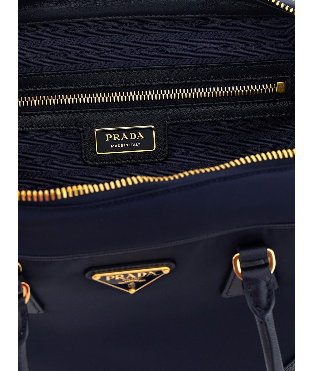 PRADA Синяя тканевая сумка с короткими ручками, фото 4