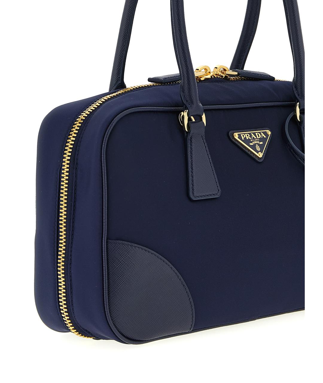 PRADA Синяя тканевая сумка с короткими ручками, фото 3